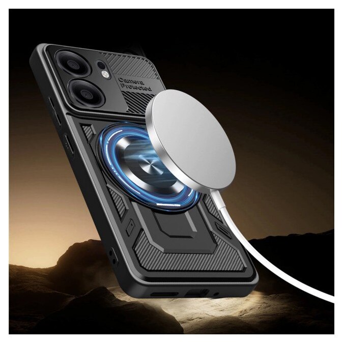Husa Upzz® CamProtect Magnetic Pentru Oppo Reno14 F / 14 FS 5G, Materiale Premium, AntiShock, Black