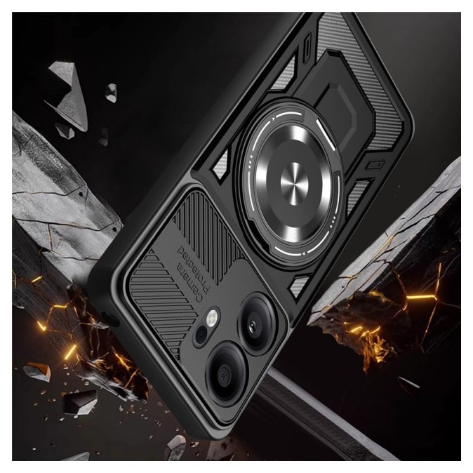 Husa Upzz® CamProtect Magnetic Pentru Oppo Reno14 F / 14 FS 5G, Materiale Premium, AntiShock, Black