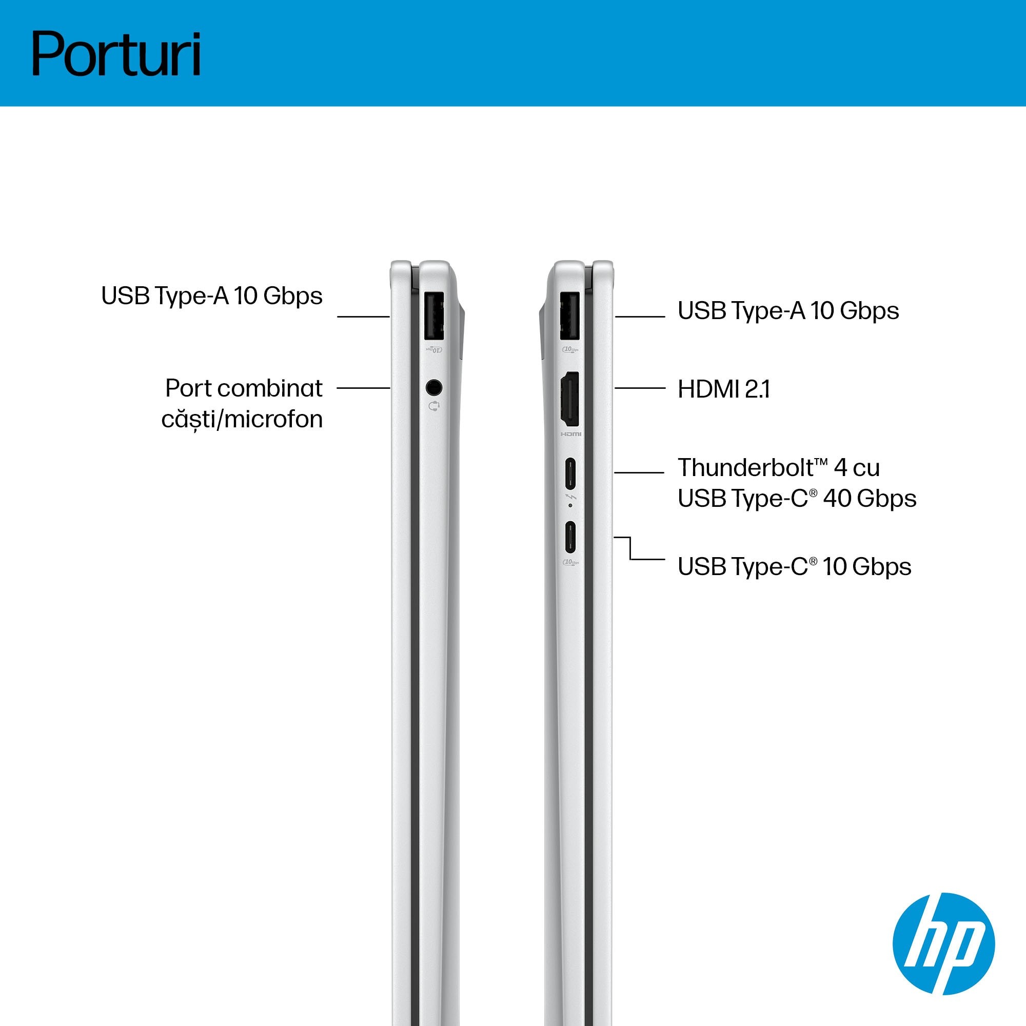 Laptop HP OmniBook X Flip Next Gen AI 16-as0022nn cu procesor Intel® Core™ Ultra 7 256V pana la 4.8GHz, 16", 2K, IPS, 16GB LPDDR5x RAM, 2TB SSD, Intel® Arc™ Graphics, Windows 11 Home, Silver