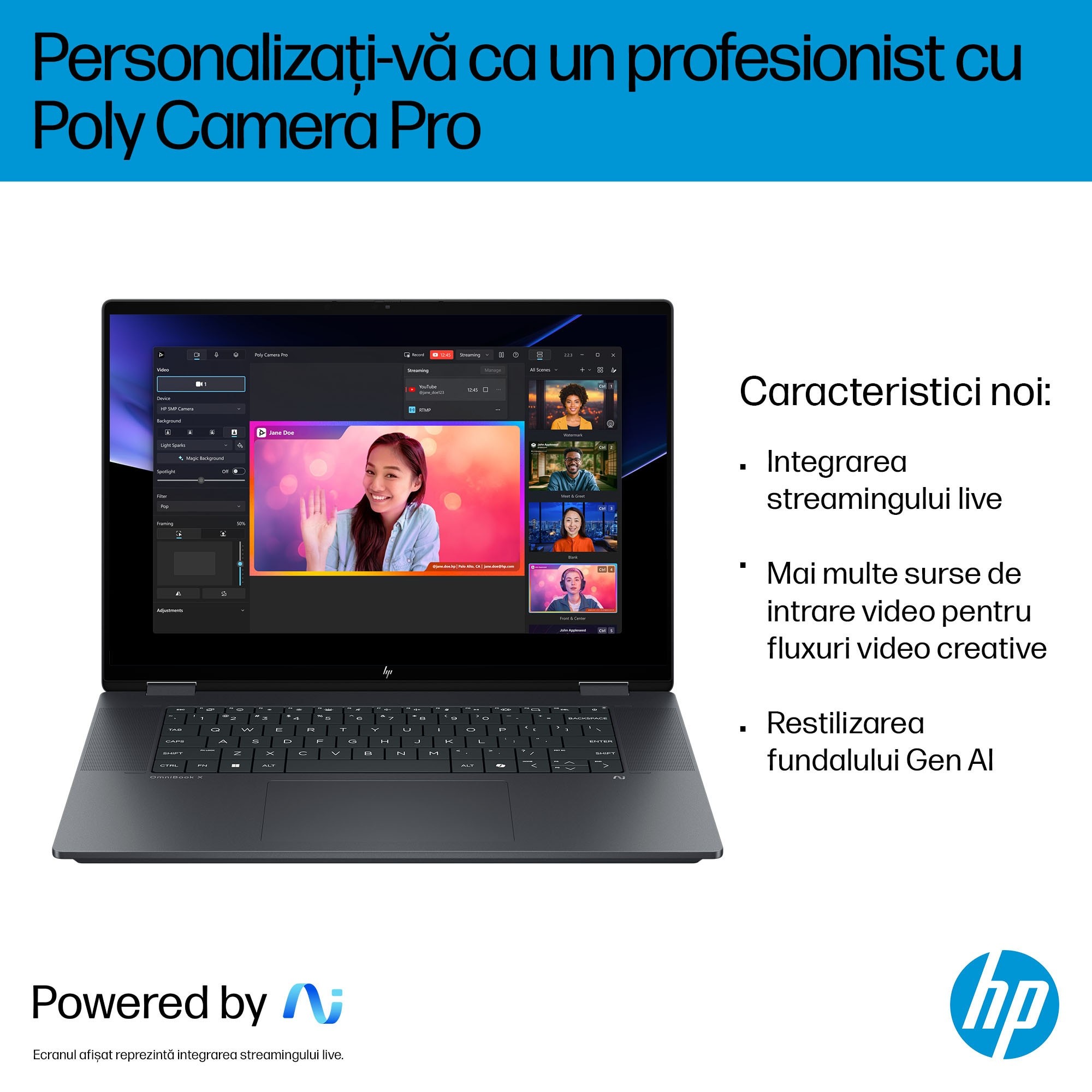 Laptop HP OmniBook X Flip Next Gen AI 16-as0022nn cu procesor Intel® Core™ Ultra 7 256V pana la 4.8GHz, 16", 2K, IPS, 16GB LPDDR5x RAM, 2TB SSD, Intel® Arc™ Graphics, Windows 11 Home, Silver