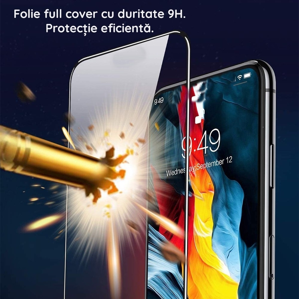 Folie Sticla Securizata Leski compatibil cu Huawei Nova 11i 4G, Full Glue Negru