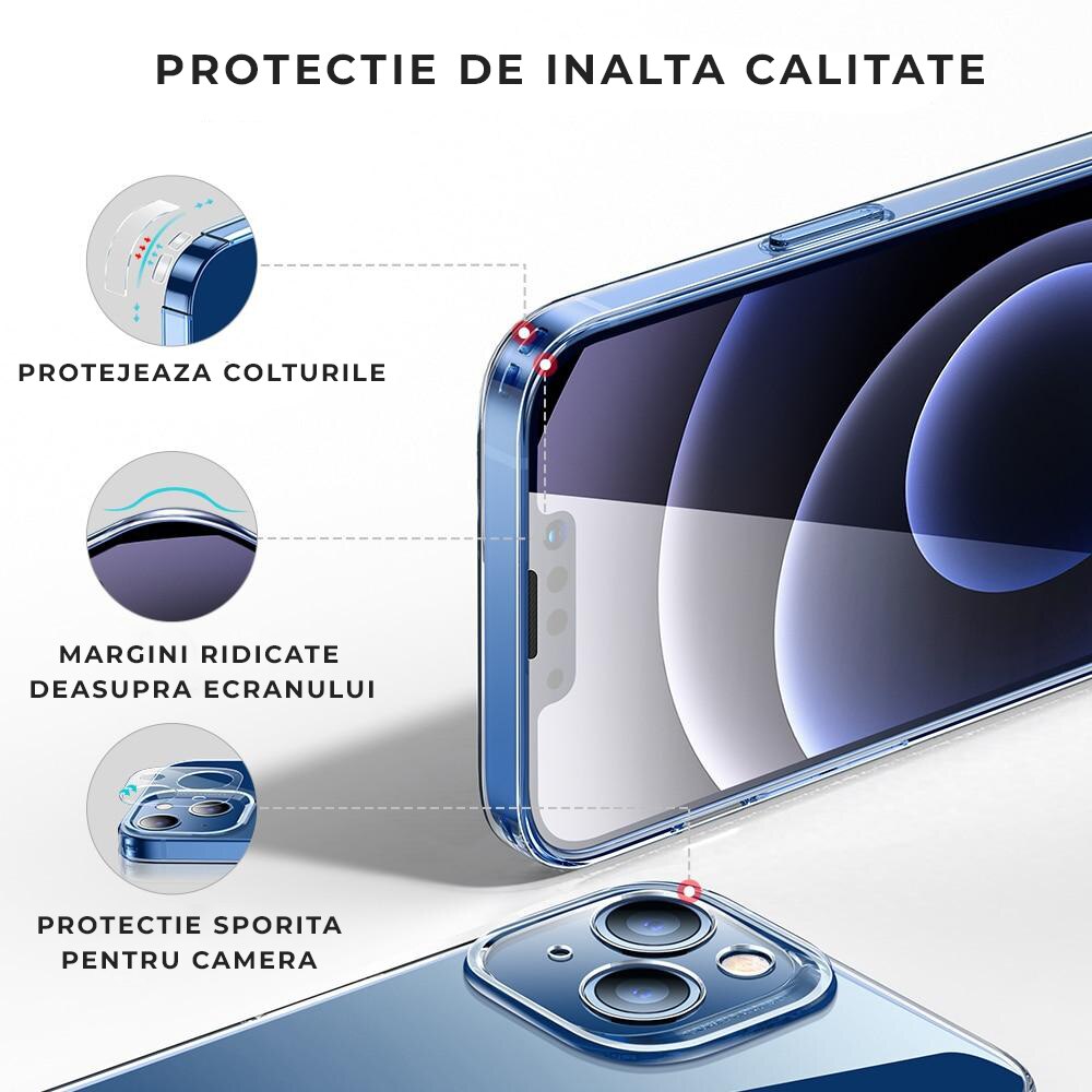 Husa transparenta cu protectie la camera pentru iPhone 13 Pro, PremiumCell, Camera Protection, Ultra Slim