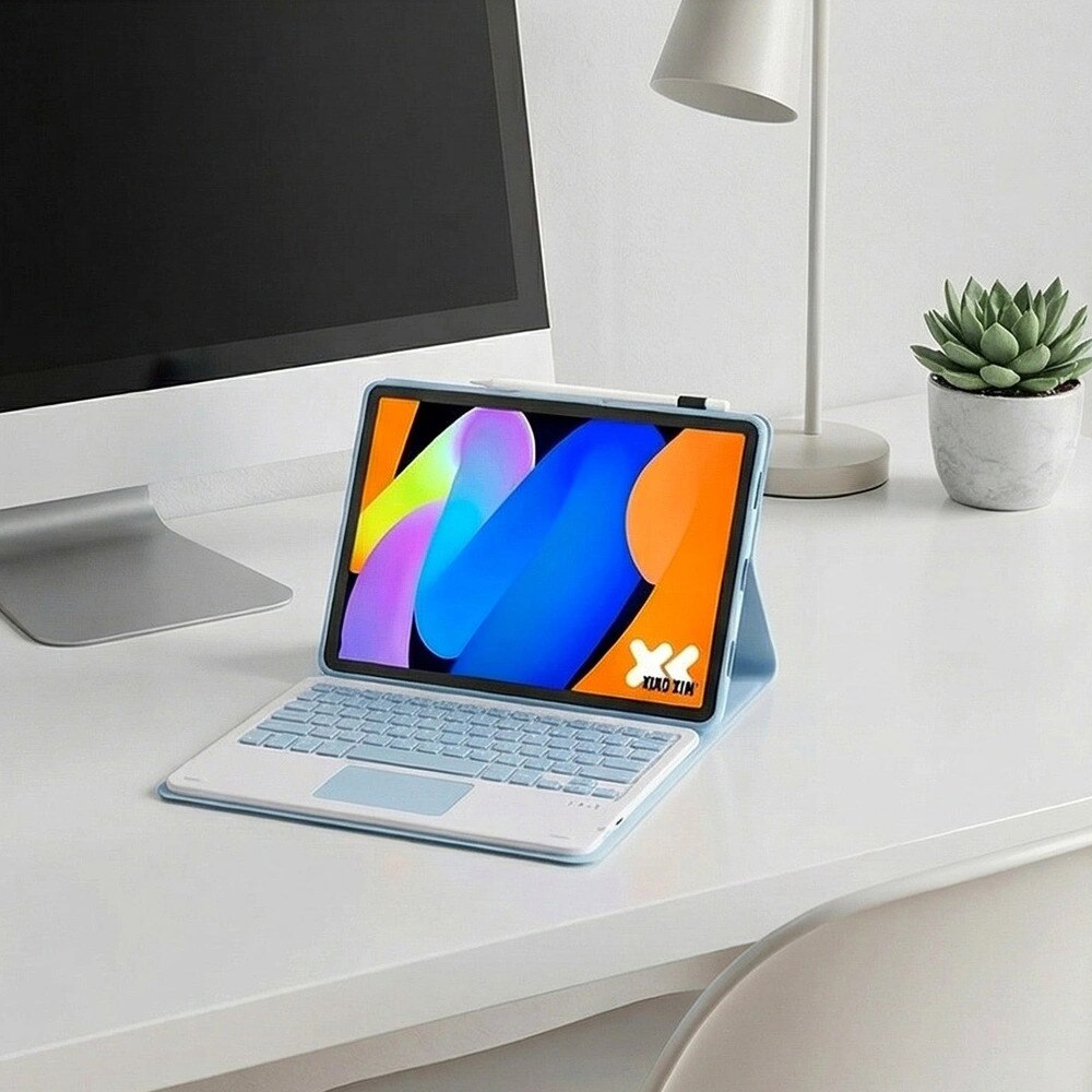 Husa cu tastatura Bluetooth si touchpad pentru tableta 11", albastru