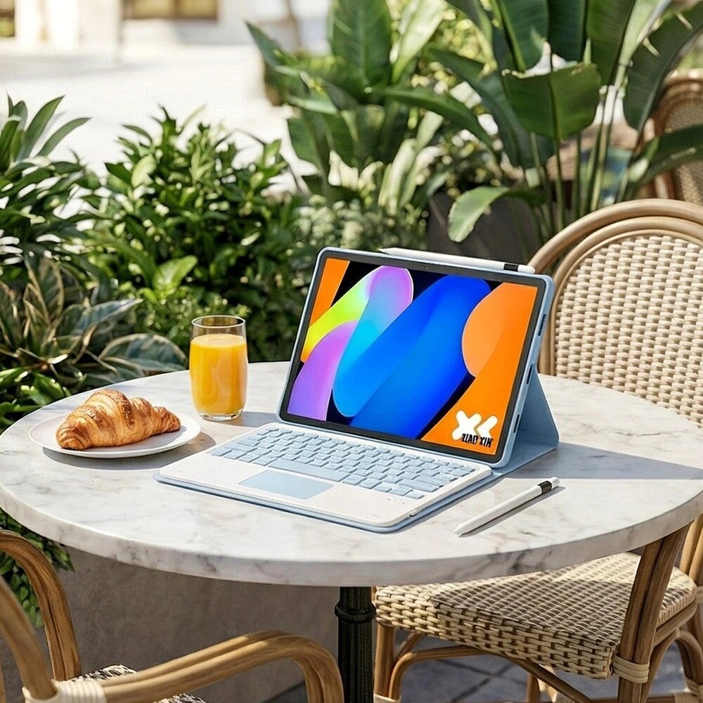 Husa cu tastatura Bluetooth si touchpad pentru tableta 11", albastru