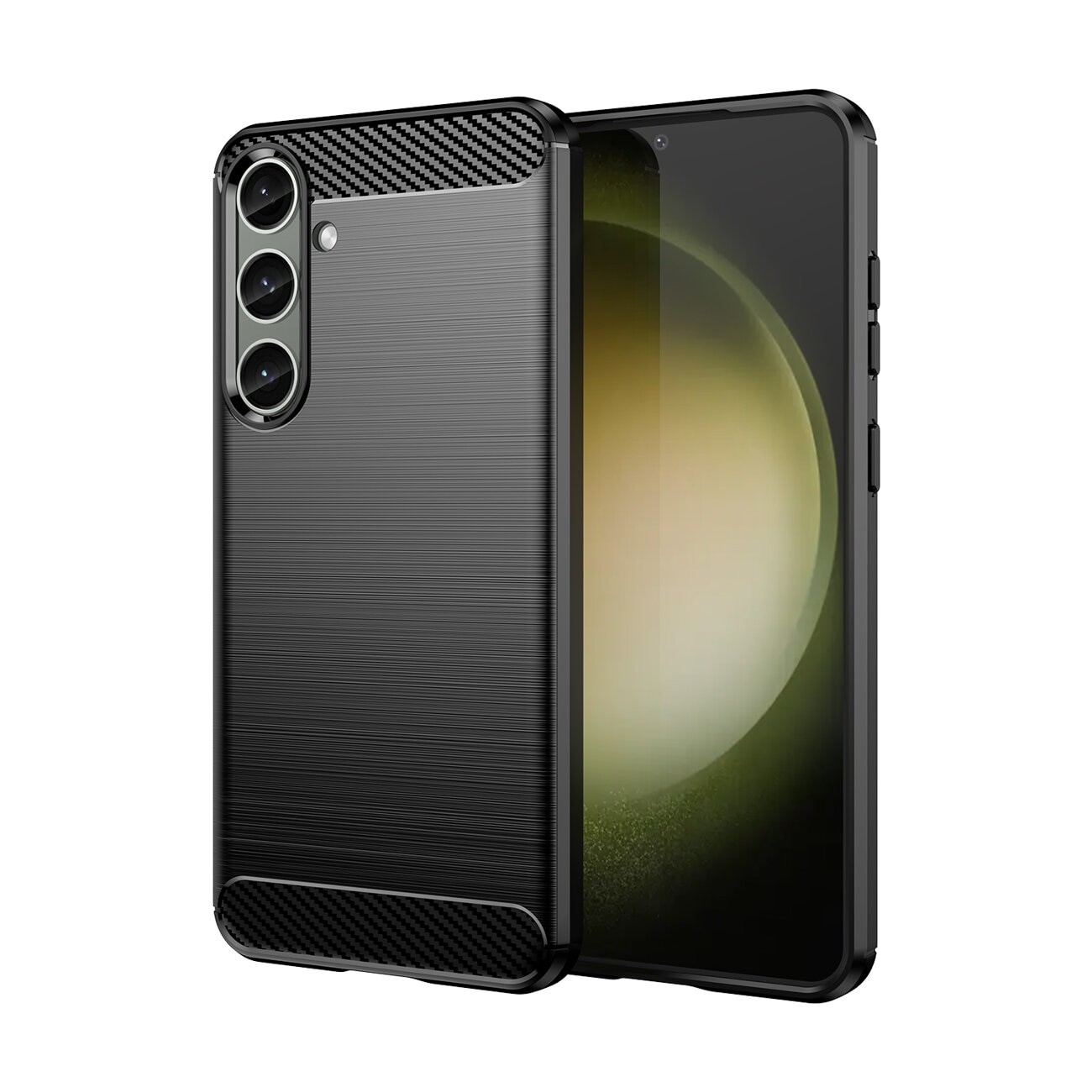 Carcasa Flexible Carbon compatibila cu Samsung Galaxy S24 Plus Black