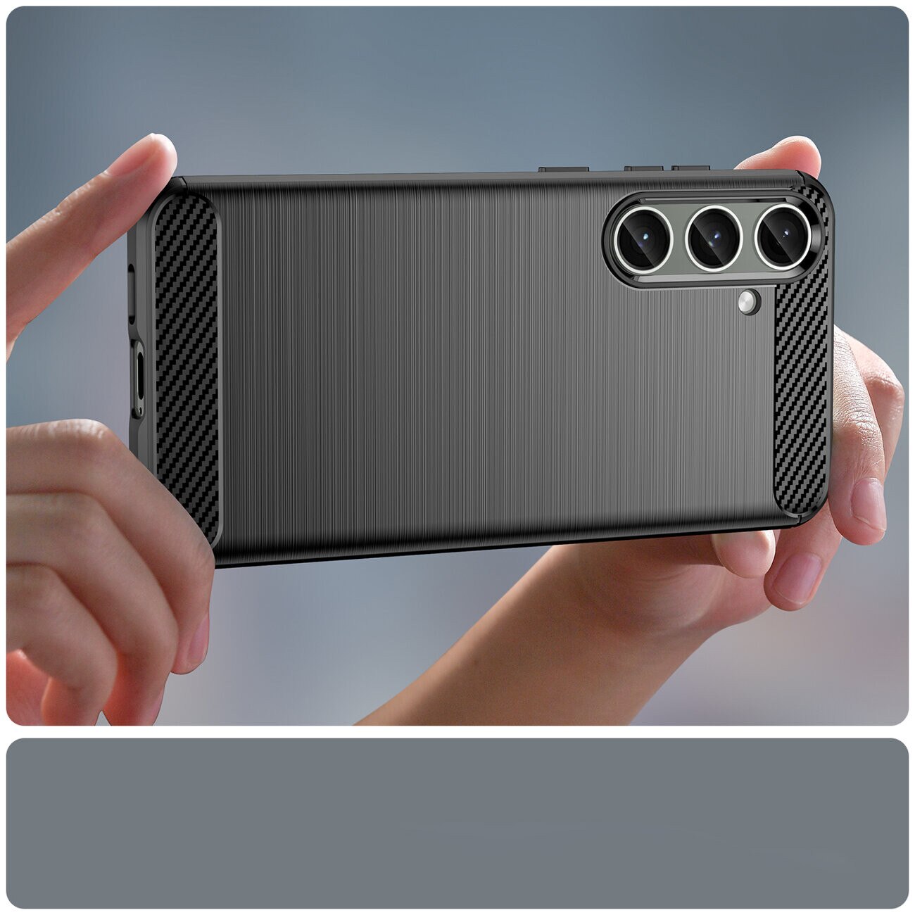 Carcasa Flexible Carbon compatibila cu Samsung Galaxy S24 Plus Black
