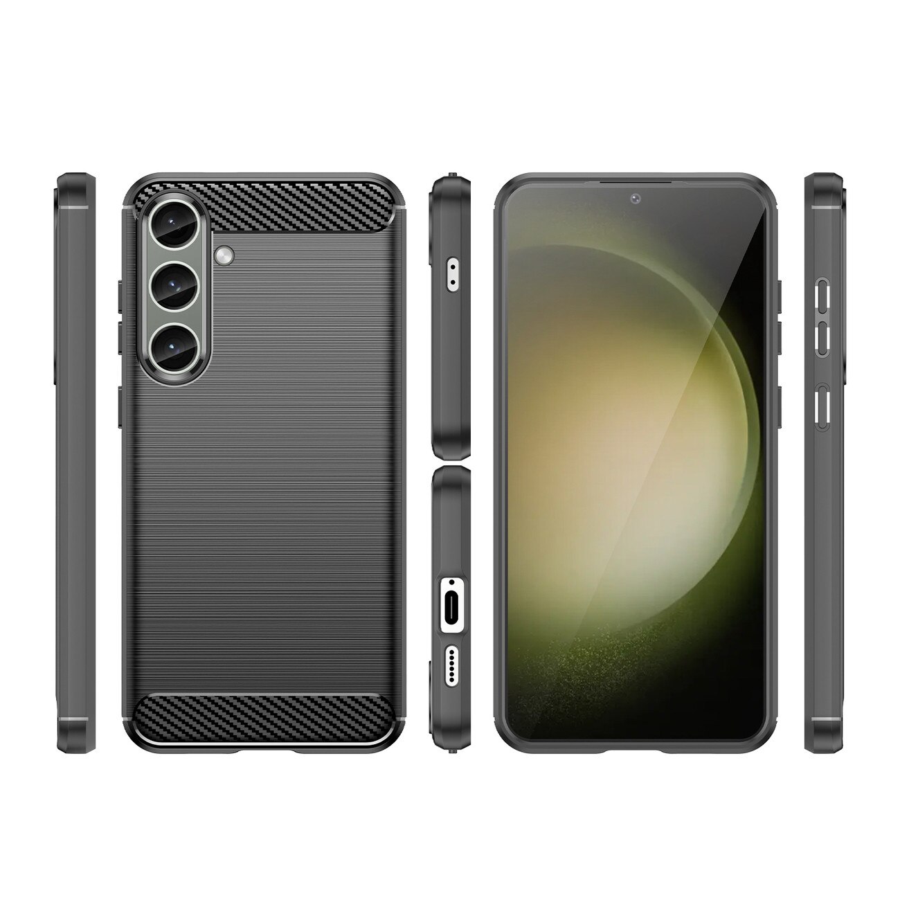 Carcasa Flexible Carbon compatibila cu Samsung Galaxy S24 Plus Black