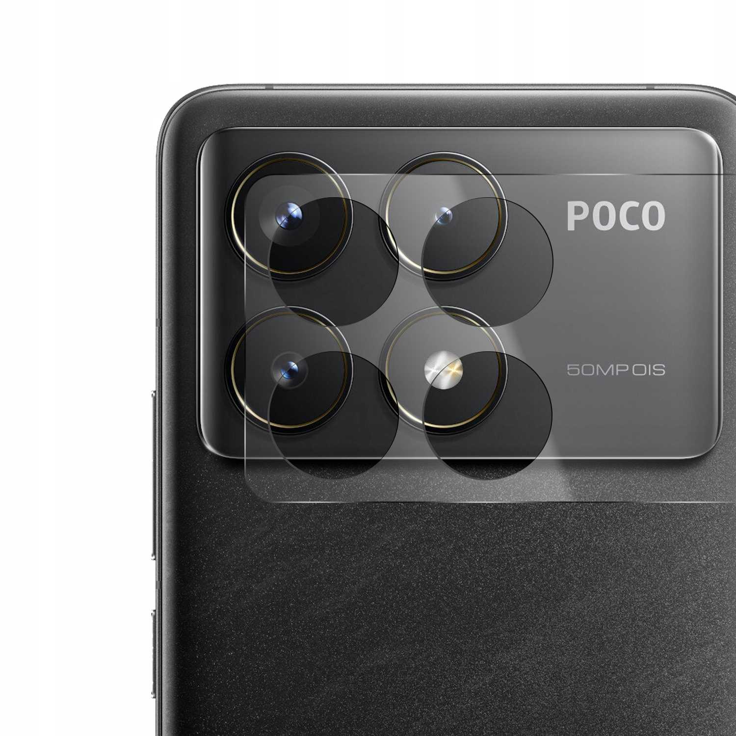 Folie protectie camera Spacecase pentru Poco F6 Pro 5G, sticla intarita Asahi Glass, transparenta, set aplicare