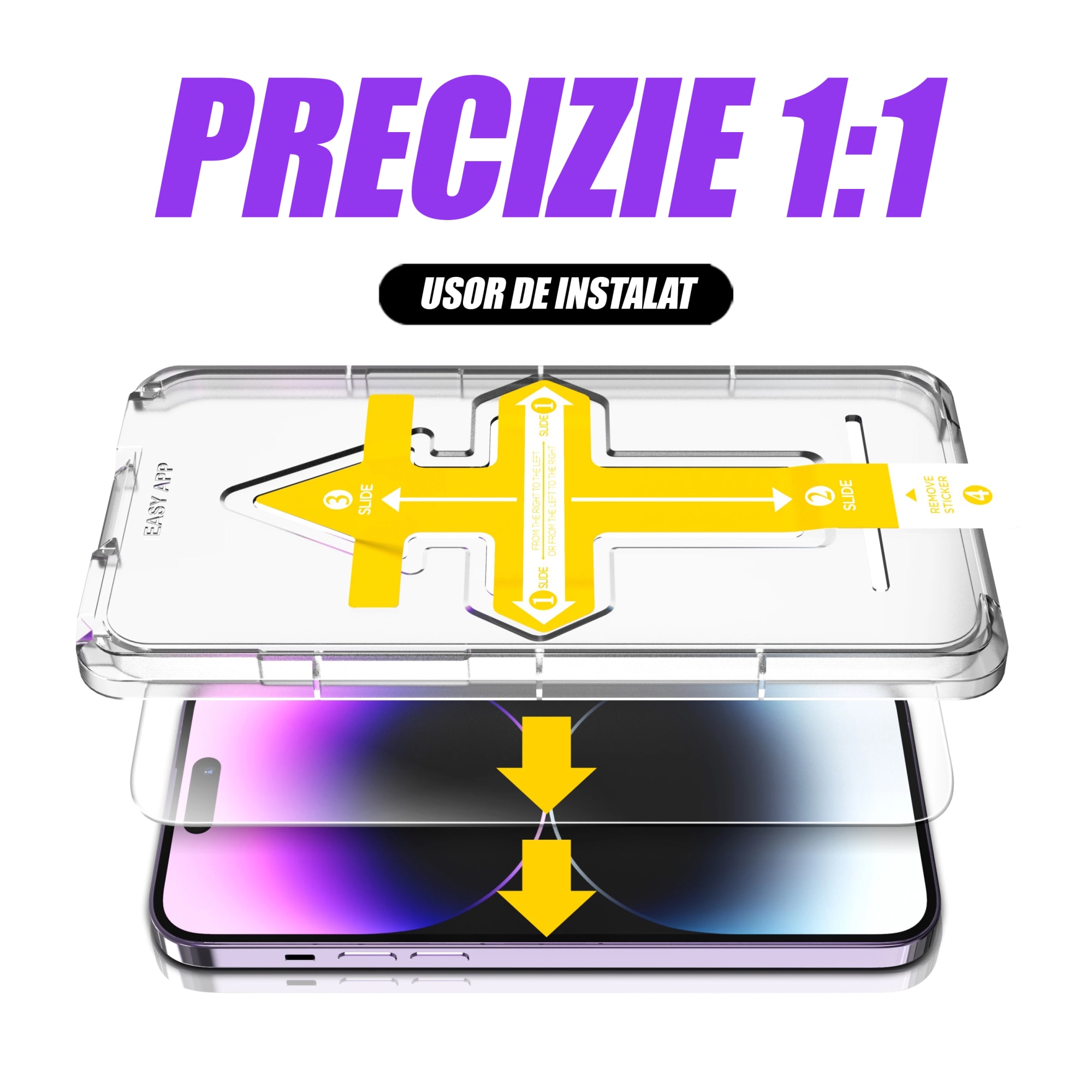 Folie de Protectie din Sticla Temperata premium pentru Iphone 13 MINI, Screen Angels, instalare rapida si usoara cu kitul de instalare Easy App patentat, protectie ecran telefon, potrivire perfecta