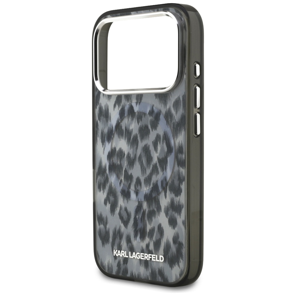 Husa pentru iPhone 17 Pro - Karl Lagerfeld IML Leopard Pattern MagSafe (KLHMP17LHDLEOICK) - Black