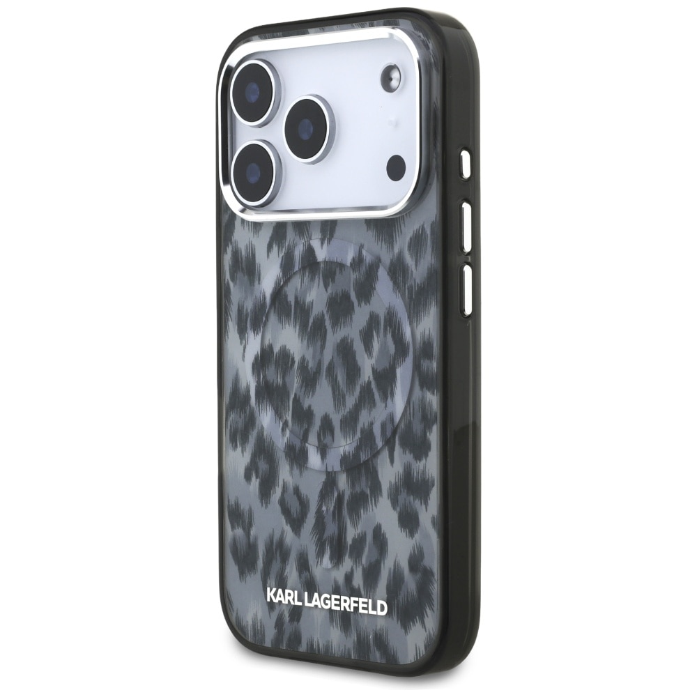 Husa pentru iPhone 17 Pro - Karl Lagerfeld IML Leopard Pattern MagSafe (KLHMP17LHDLEOICK) - Black