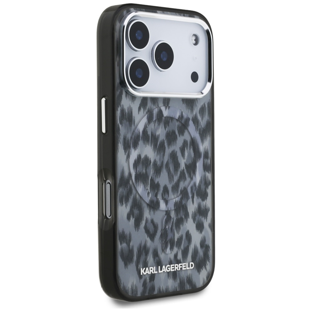 Husa pentru iPhone 17 Pro - Karl Lagerfeld IML Leopard Pattern MagSafe (KLHMP17LHDLEOICK) - Black