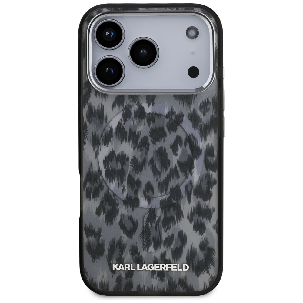 Husa pentru iPhone 17 Pro - Karl Lagerfeld IML Leopard Pattern MagSafe (KLHMP17LHDLEOICK) - Black