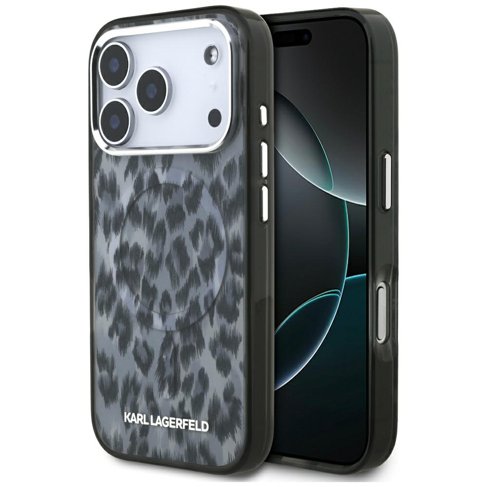 Husa pentru iPhone 17 Pro - Karl Lagerfeld IML Leopard Pattern MagSafe (KLHMP17LHDLEOICK) - Black