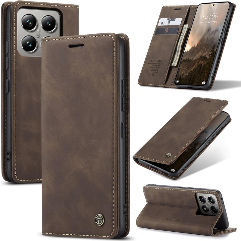 Husa compatibila cu Xiaomi 14T Pro, carcasa transparenta rezistenta la socuri cu suport inel magnetic. Husa pentru Xiaomi 14T Pro din silicon moale/TPU-Kaki