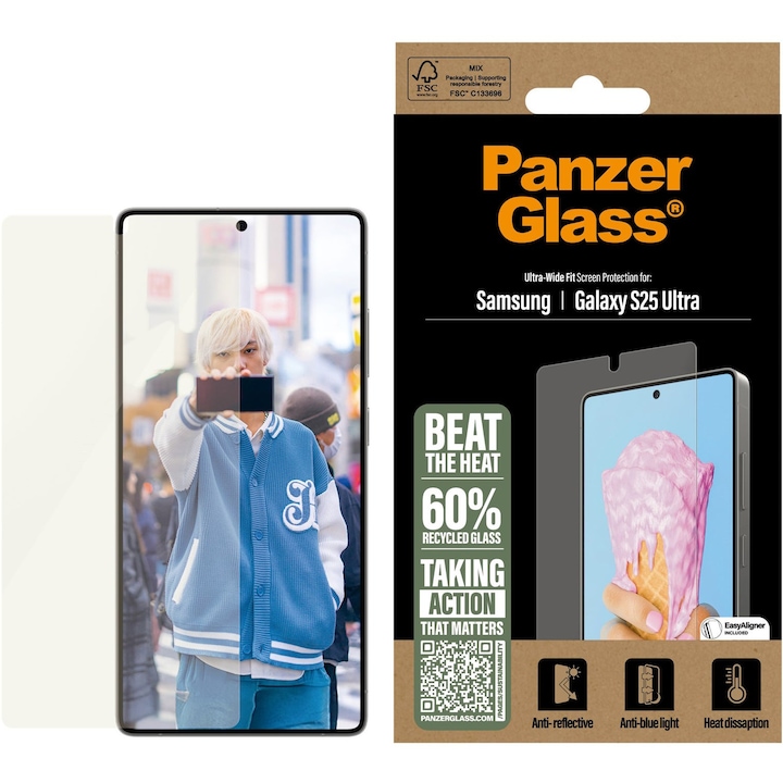 Folie de protectie sticla PanzerGlass All-in-One UWF pentru Samsung Galaxy S25 Ultra, Transparent