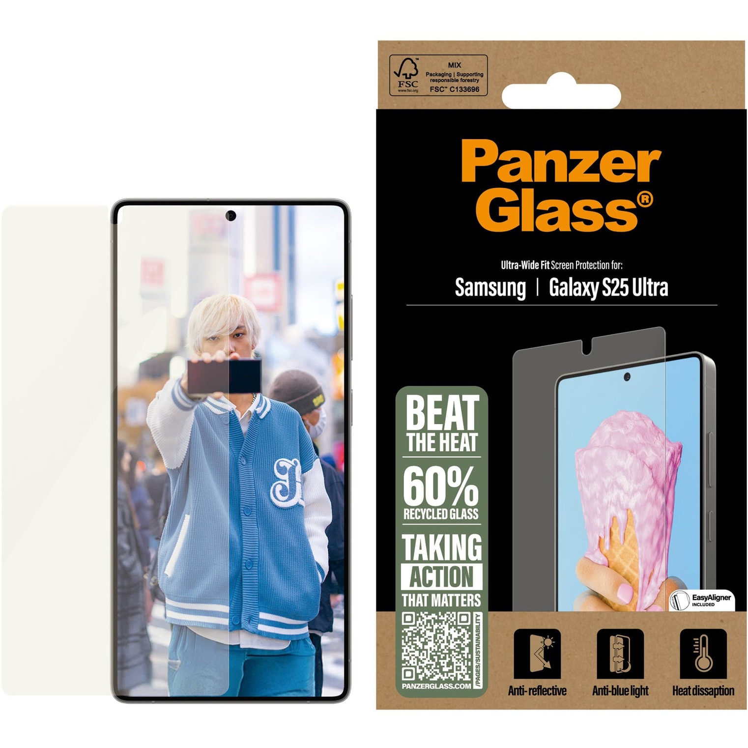 Folie de protectie sticla PanzerGlass All-in-One UWF pentru Samsung Galaxy S25 Ultra, Transparent