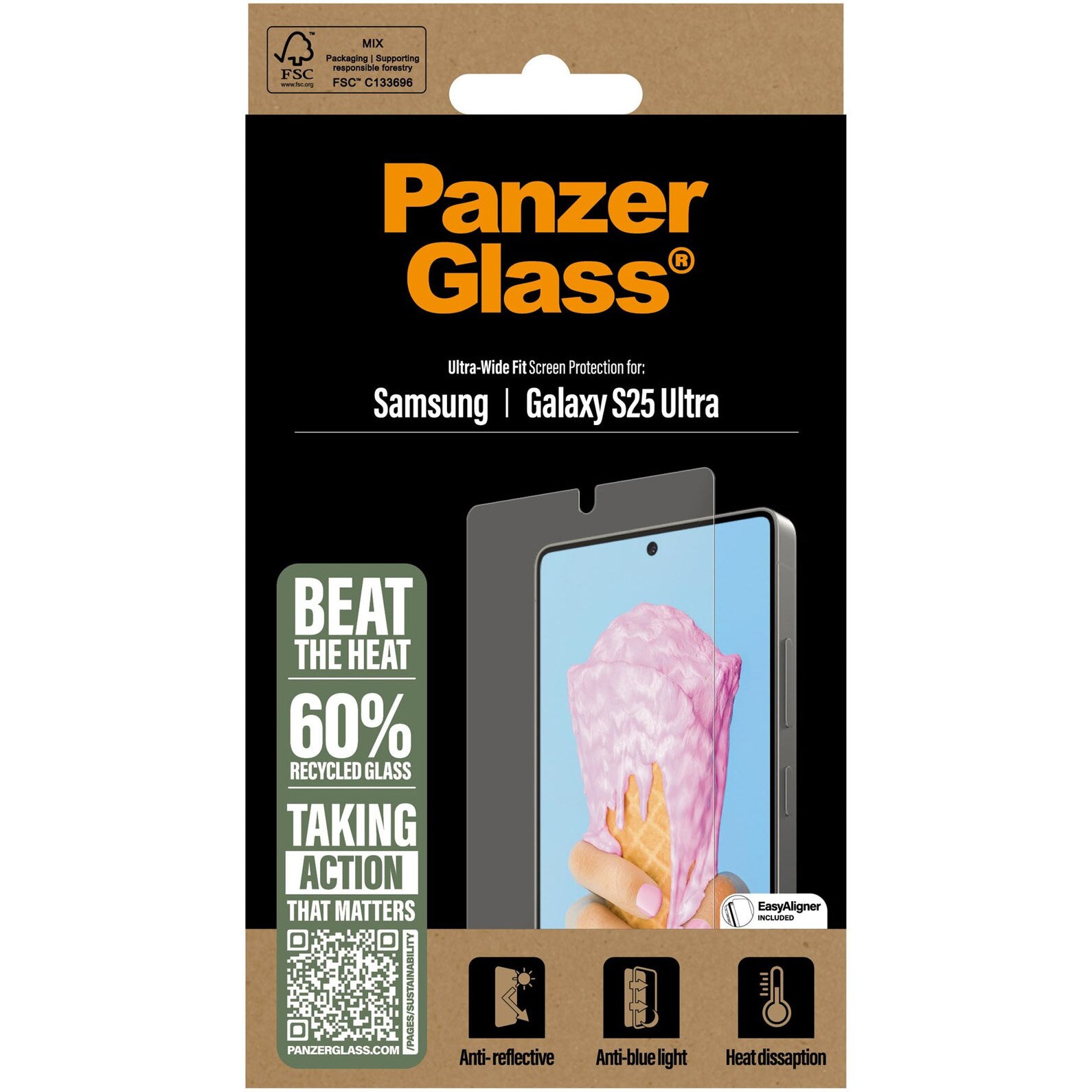 Folie de protectie sticla PanzerGlass All-in-One UWF pentru Samsung Galaxy S25 Ultra, Transparent
