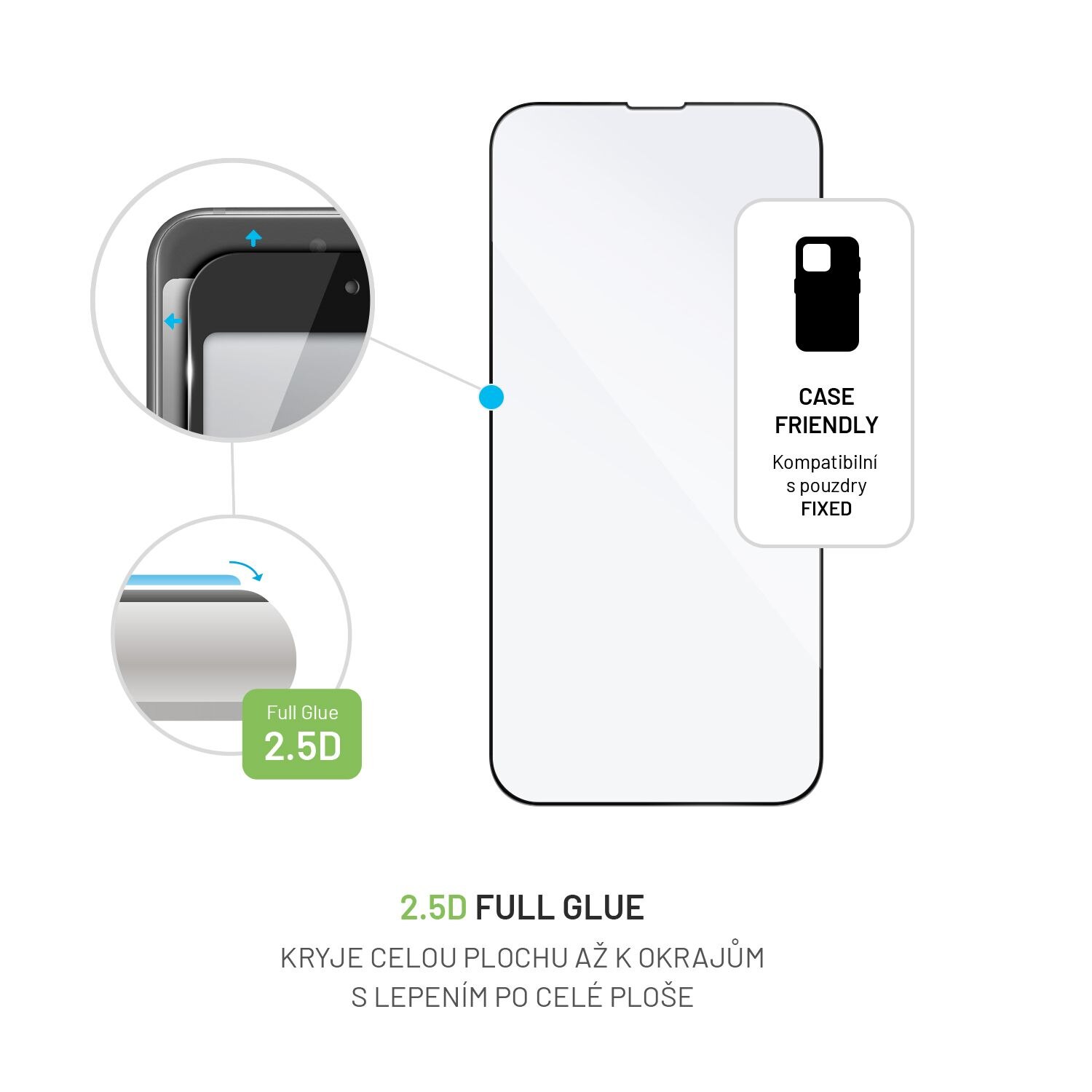 Folie de protectie Full-Cover pentru Apple iPhone 14 Plus, Sticla securizata, Negru