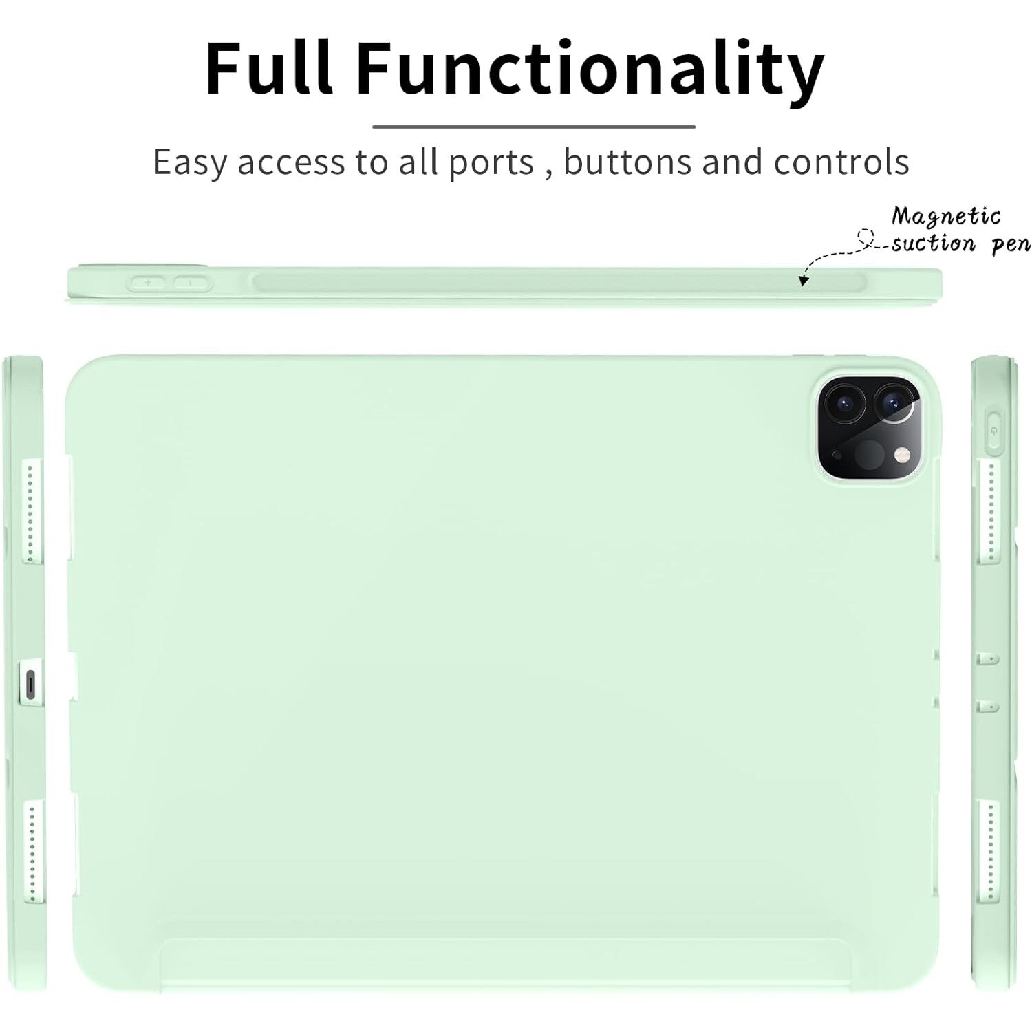 Husa Ultra Slim pentru tableta Apple iPad Pro 11 (2024), TPU Smart Cover - Verde Menta
