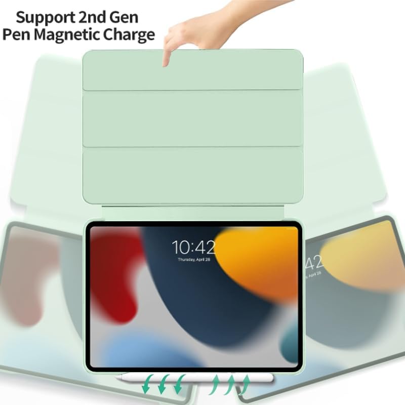 Husa Ultra Slim pentru tableta Apple iPad Pro 11 (2024), TPU Smart Cover - Verde Menta