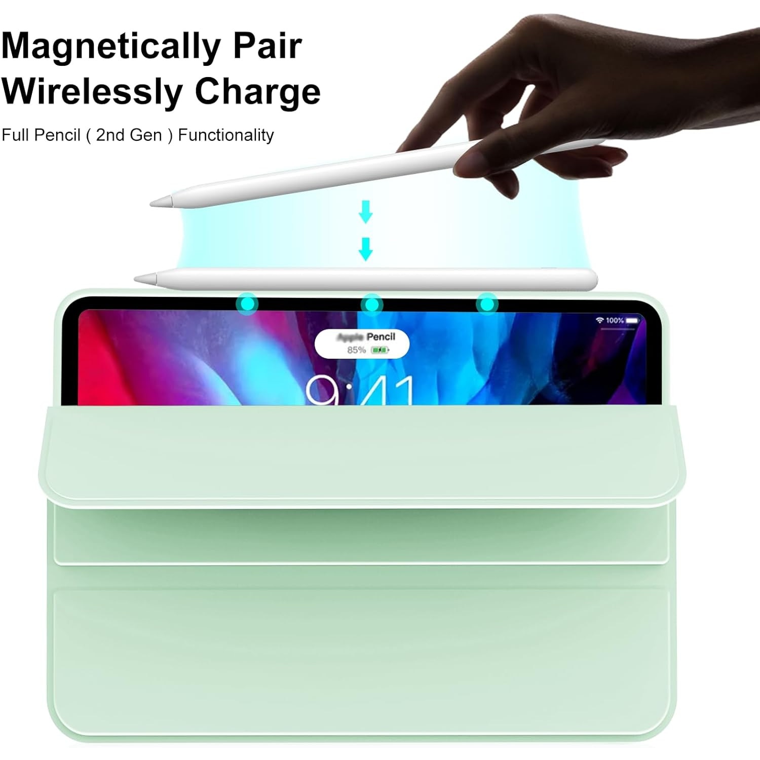 Husa Ultra Slim pentru tableta Apple iPad Pro 11 (2024), TPU Smart Cover - Verde Menta