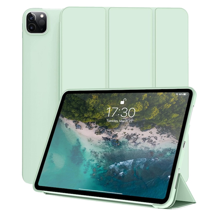 Husa Ultra Slim pentru tableta Apple iPad Pro 11 (2024), TPU Smart Cover - Verde Menta