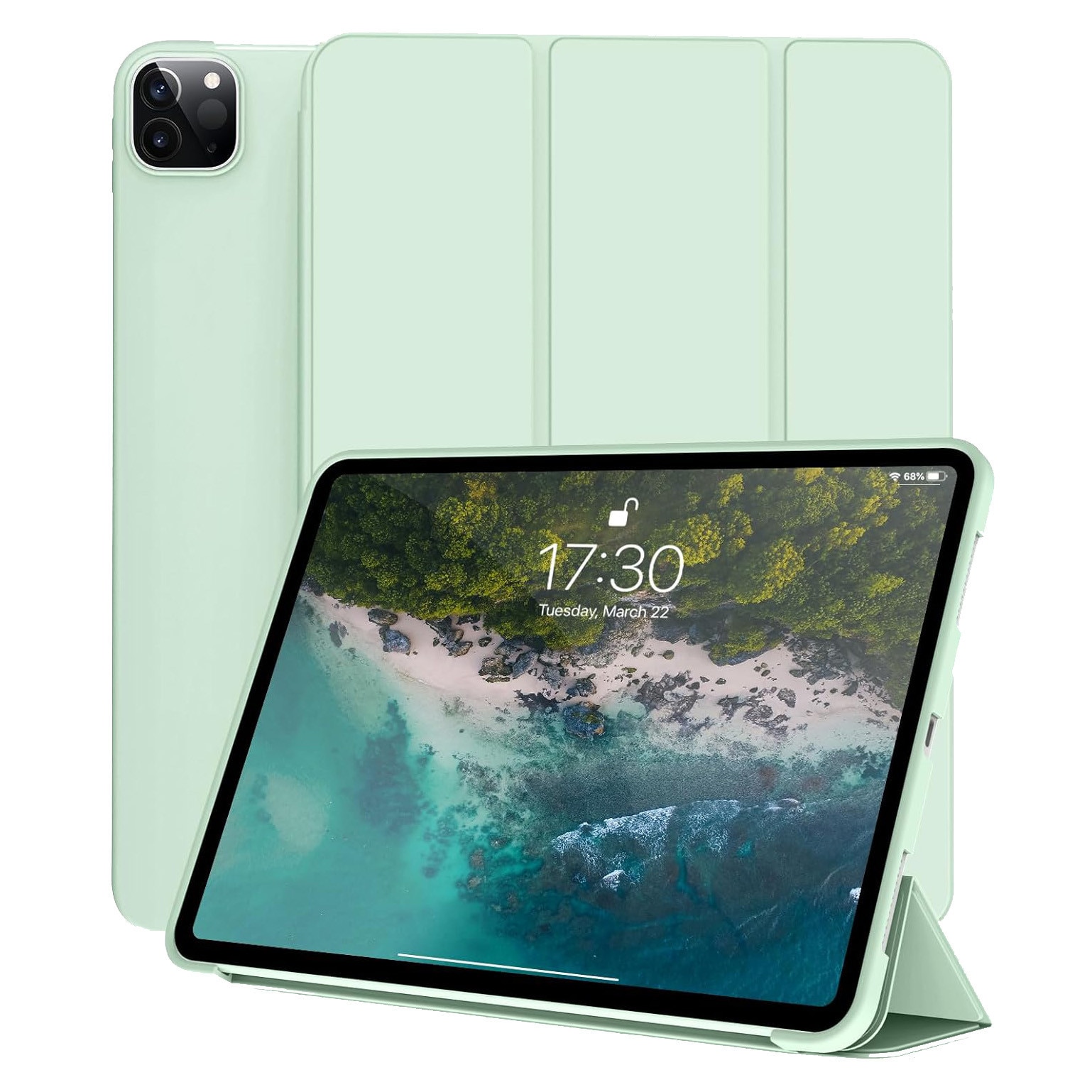 Husa Ultra Slim pentru tableta Apple iPad Pro 11 (2024), TPU Smart Cover - Verde Menta