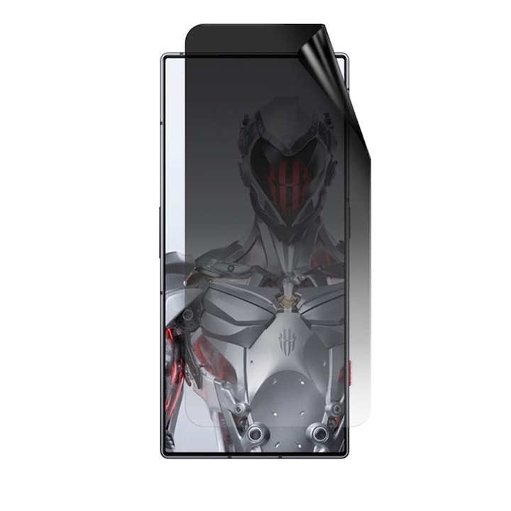 Folie Privacy Silicon Ecran pentru ZTE Nubia Red Magic 10 Pro, Silicon Hydrogel, Flexible Hydro-Crystal, Protectie Completa, Full Glue, Instalare usoara, Set complet pentru Instalare