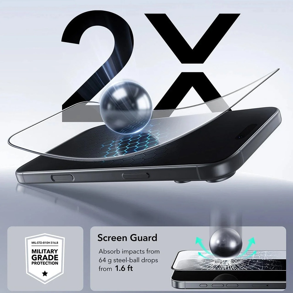Folie pentru iPhone 17 Pro Max (set 3) - ESR Tempered Glass UltraFit - Clear