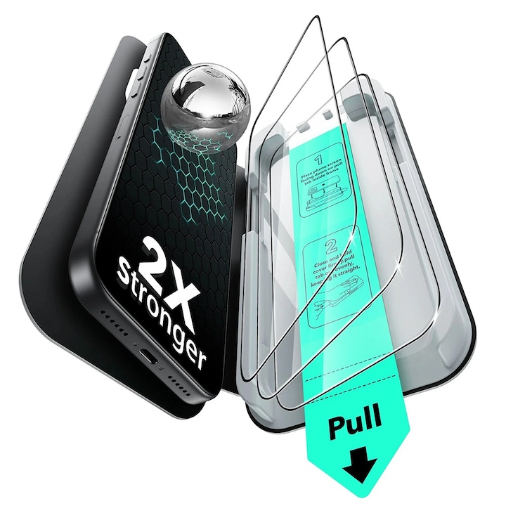 Folie pentru iPhone 17 Pro Max (set 3) - ESR Tempered Glass UltraFit - Clear
