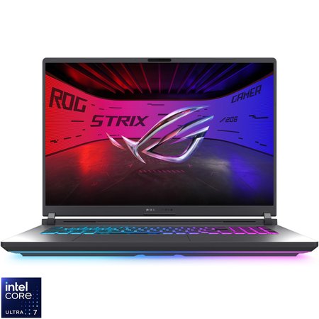 Laptop Gaming ASUS ROG Strix G18 G815LR cu procesor Intel® Core™ Ultra 7 255HX pana la 5.2GHz, 18", 2.5K WQXGA, IPS, 240Hz, G-Sync, 32GB DDR5, 1TB SSD, GeForce RTX™ 5070 Ti 12GB GDDR7, No OS, Eclipse Gray