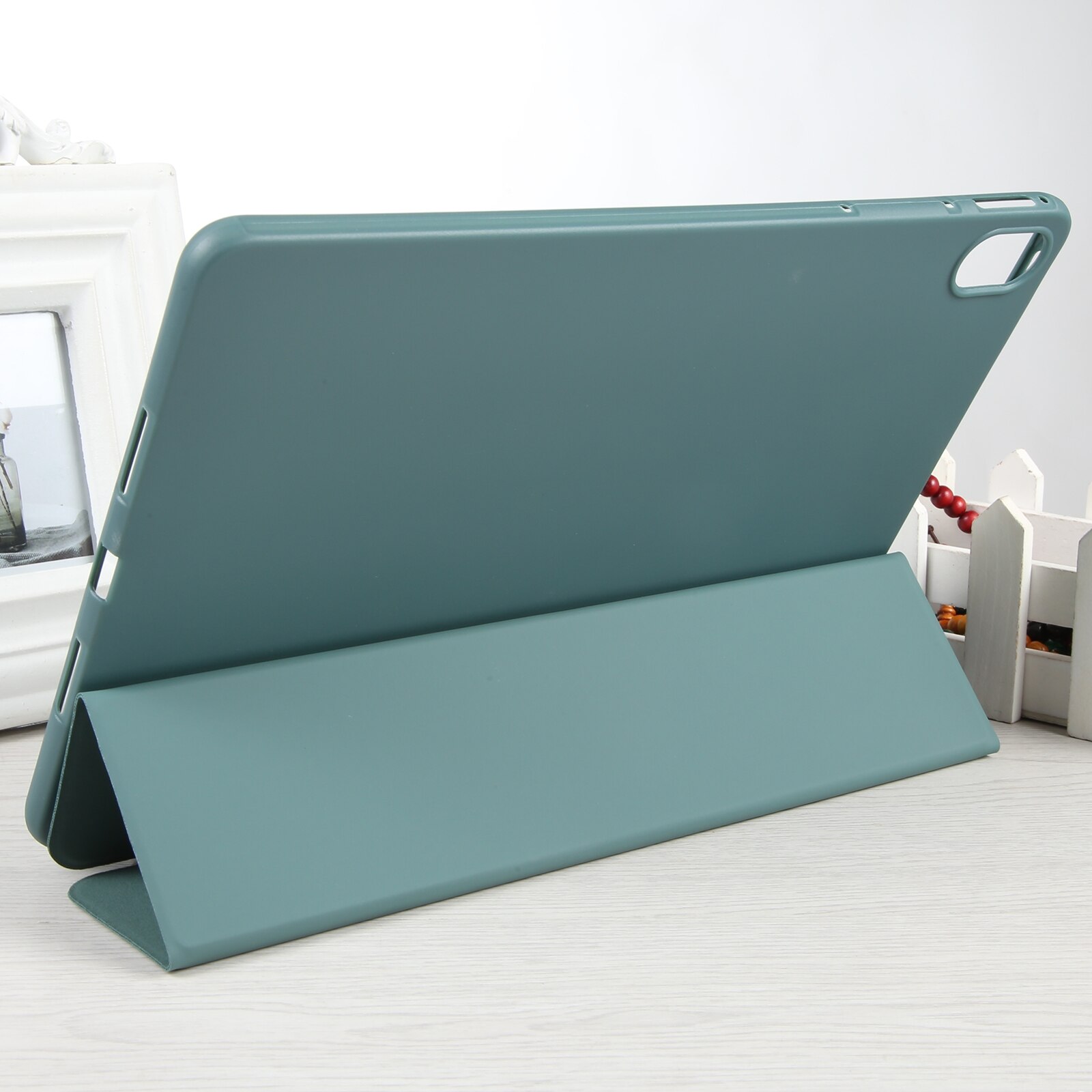 Husa tableta pentru Huawei MatePad Air 11.5 GEBEI, piele, tip carte cu suport, margini anti-soc, pliere inteligenta, acces complet la porturi, verde inchis