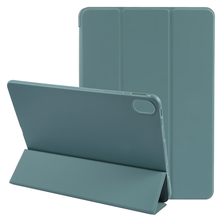 Husa tableta pentru Huawei MatePad Air 11.5 GEBEI, piele, tip carte cu suport, margini anti-soc, pliere inteligenta, acces complet la porturi, verde inchis