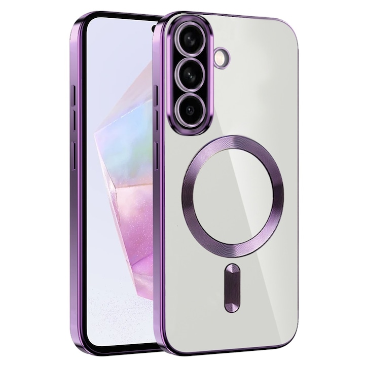 Husa pentru Samsung Galaxy A36 cu MagSafe si protectie pentru lentile anti-shock 1.5 mm transparent - Lavanda