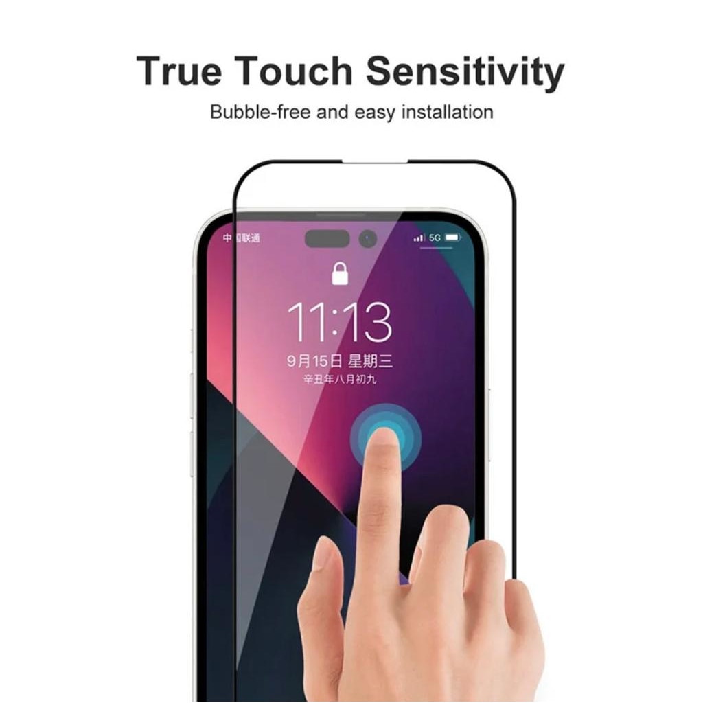 Folie Protectie Sticla securizata Mkpshield, compatibila iPhone 17 Pro, Full Glue, Ultra HD, Margini Negre