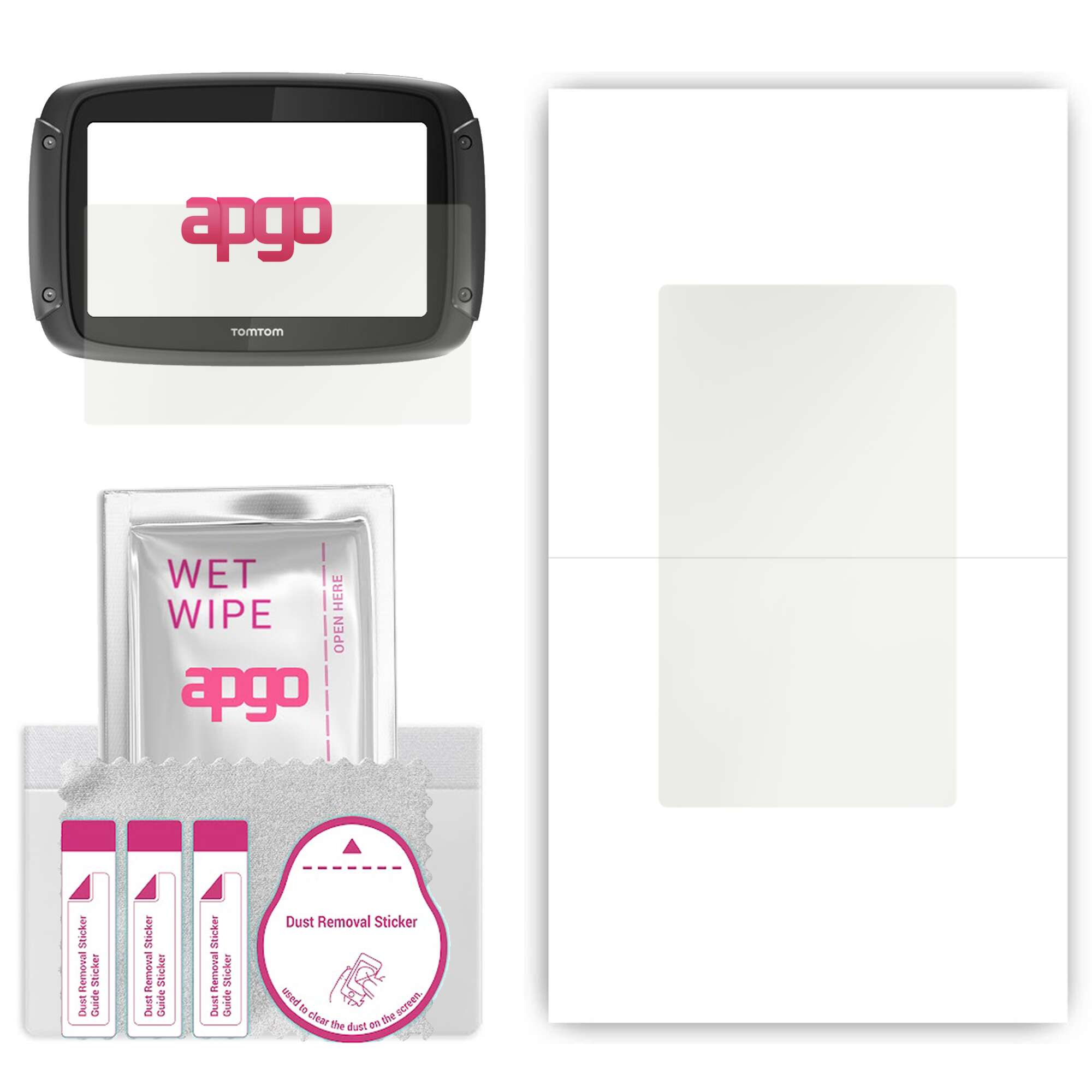 Folie de protectie MAT MATTE apgo pentru TomTom Rider 500 – autoadeziva, afisare completa, hidrogel, anti-zgarieturi, full glue, 5D