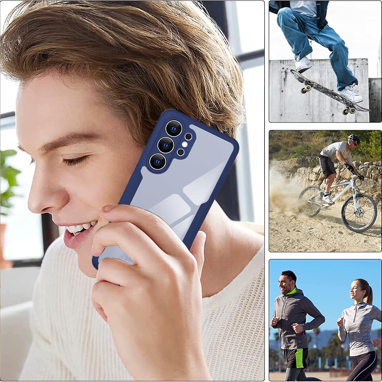 Set 360: Husa cu folie integrata pentru Samsung Galaxy S26 Ultra Protectie 360 fata / spate - albastru