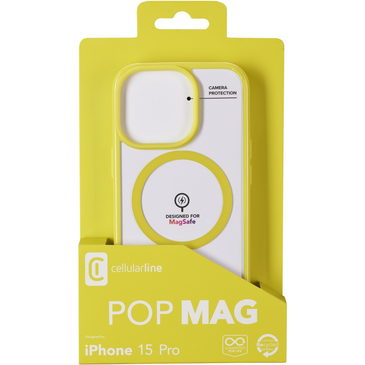 Husa de protectie Cover Cellularline Pop MagSafe pentru iPhone 15 Pro POPMagSafeIPH15PROL, Verde