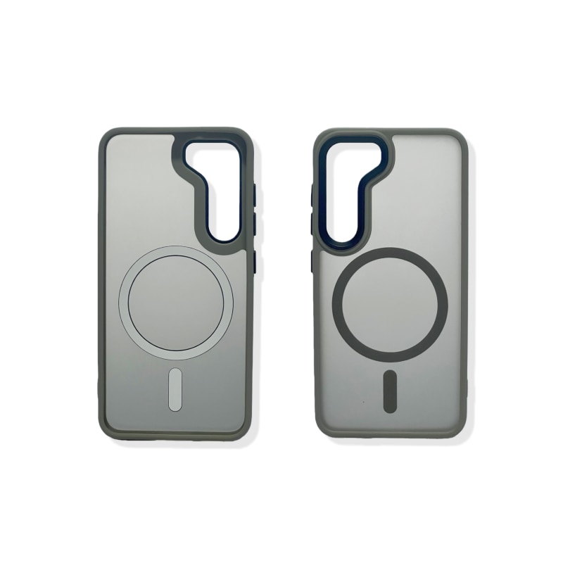 Carcasa magnetica pentru Samsung Galaxy S23+, gri, TPU+PC, rezistenta la amprente, antichoc – Protectie Completa, Compatibila cu Incarcare Wireless si Accesorii MagSafe