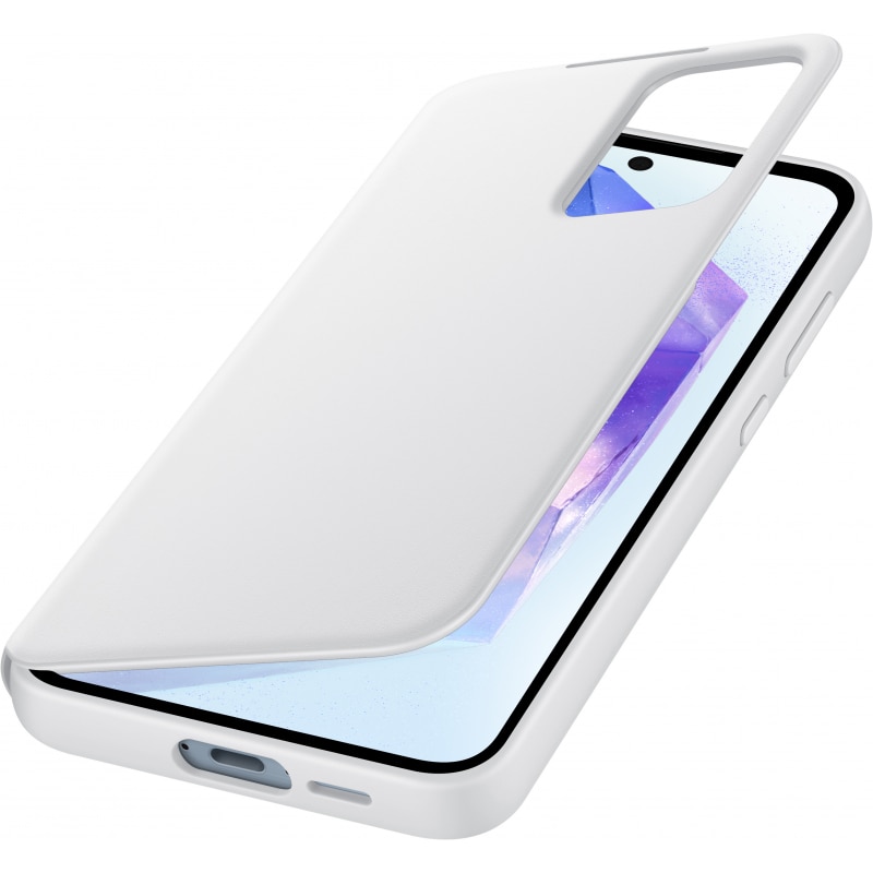 Husa de protectie Samsung Flip Smart View Wallet Case pentru Galaxy A55 5G, Alb