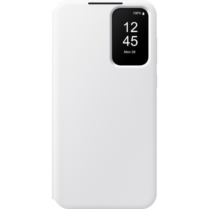 Husa de protectie Samsung Flip Smart View Wallet Case pentru Galaxy A55 5G, Alb