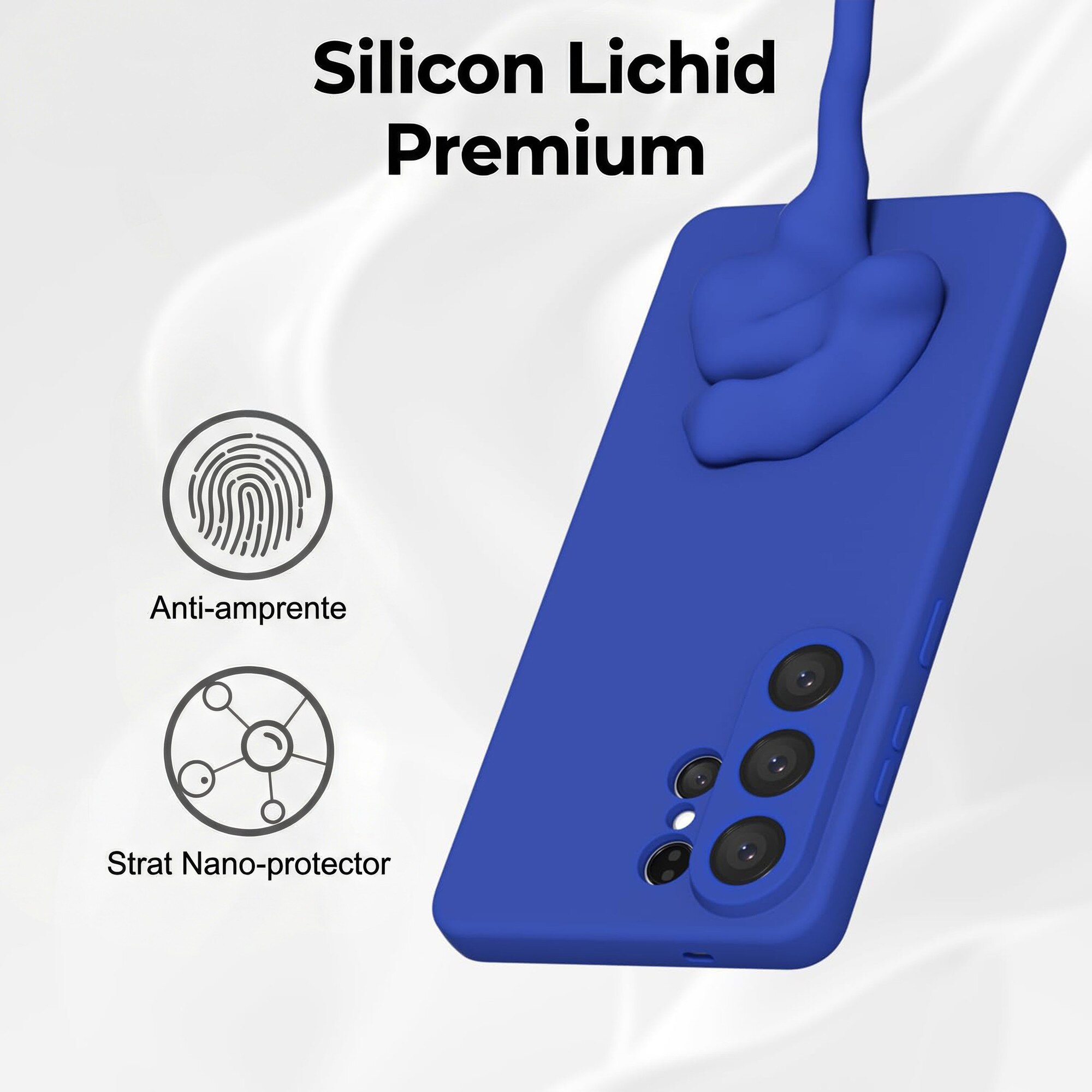 Husa pentru Samsung Galaxy S26 Ultra Daden® Silicon, Ultra Slim, Protectie sporita, Antisoc, Calitate Premium, Interior de microfibra, Albastru inchis