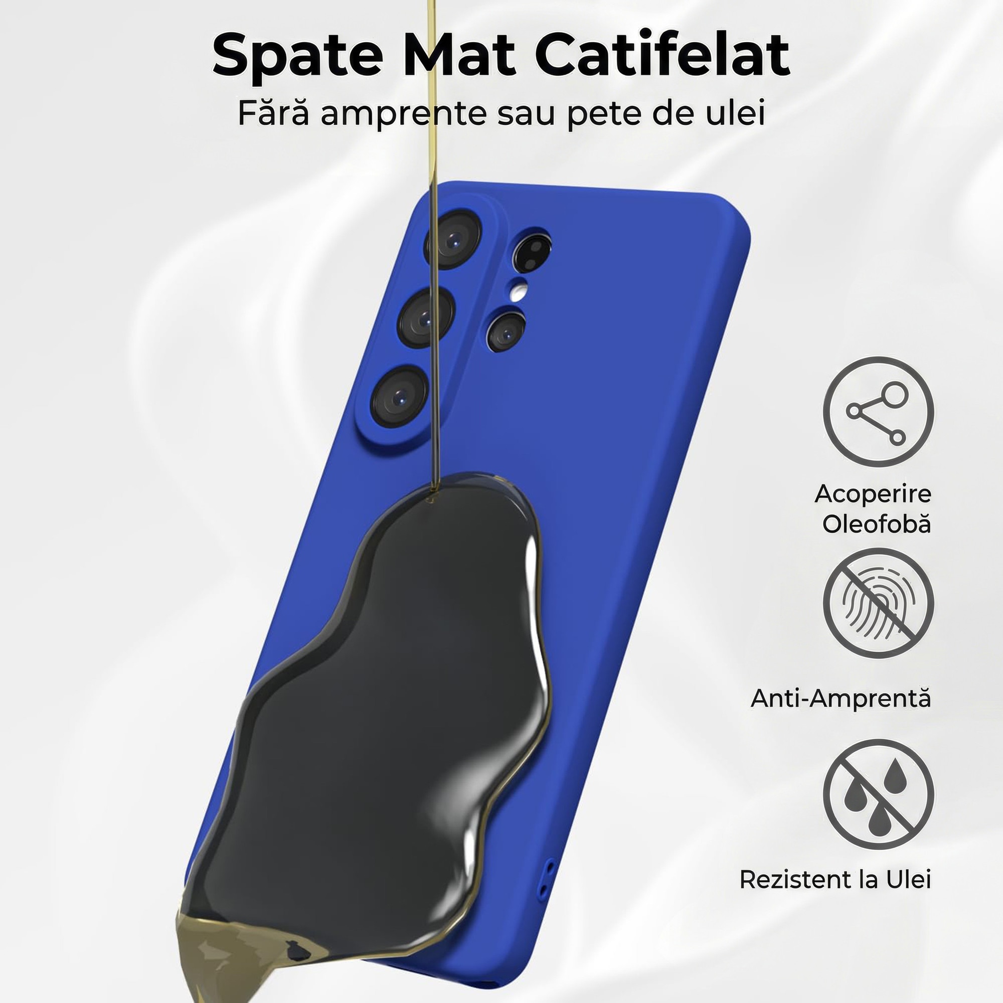 Husa pentru Samsung Galaxy S26 Ultra Daden® Silicon, Ultra Slim, Protectie sporita, Antisoc, Calitate Premium, Interior de microfibra, Albastru inchis