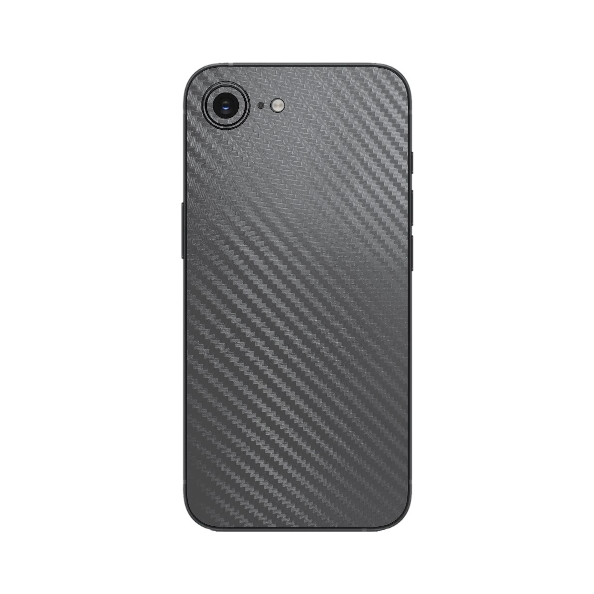 Folie Protectie iSkinz pentru Apple iPhone 16e - Carbon Negru, Split Cut, Skin Adeziv Cover pentru Carcasa Spate