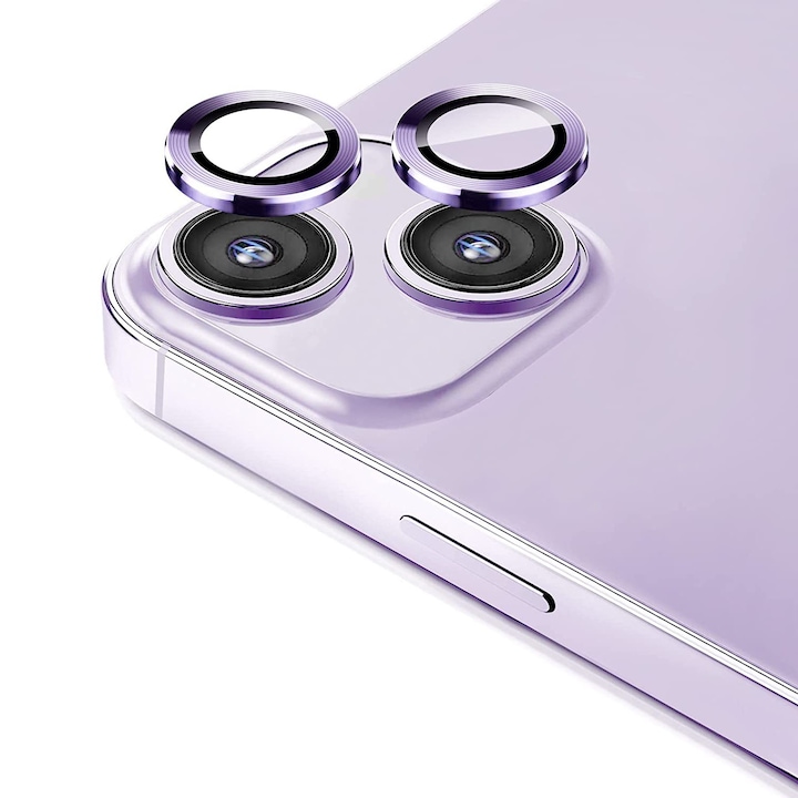 Folie Camera Daden din sticla pentru iPhone 14, Full Cover, Protectie Profesionala, Ultra Rezistenta, Calitate Premium, Mov