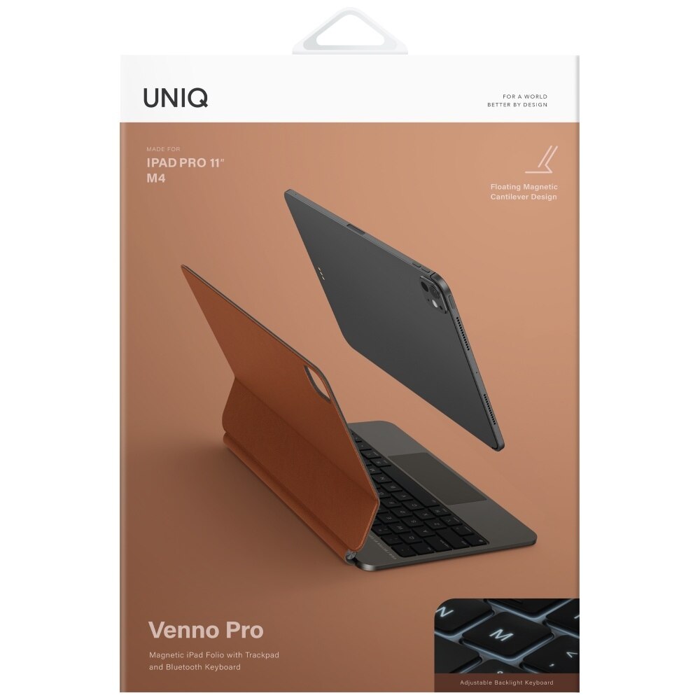 Husa Venno Pro Magnetic Smart cu tastatura pentru iPad Pro 11", caramel, 249x193x16mm