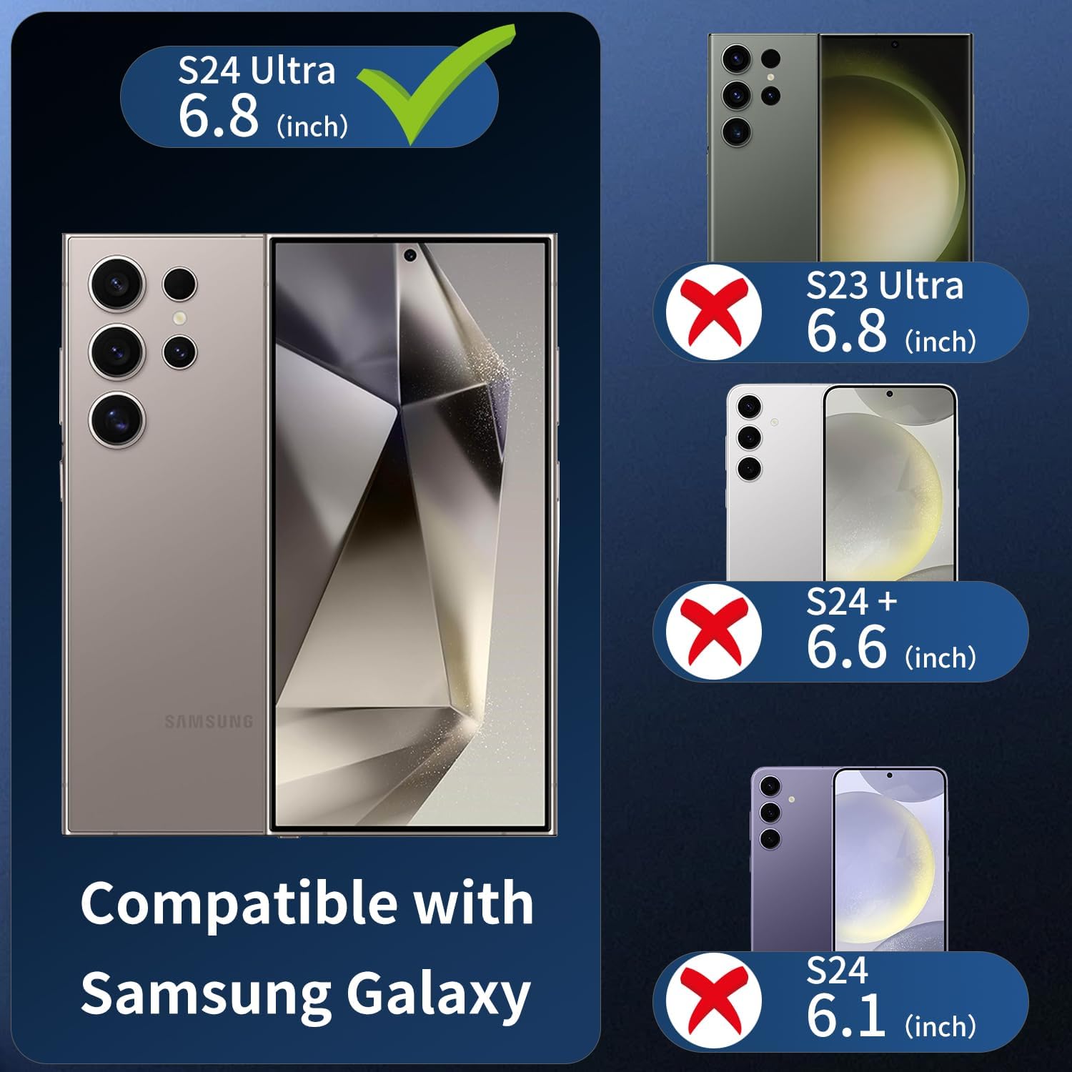 Folie protectie camera din sticla securizata, MDUG, compatibila cu Samsung Galaxy S24 Ultra, 9H, Negru