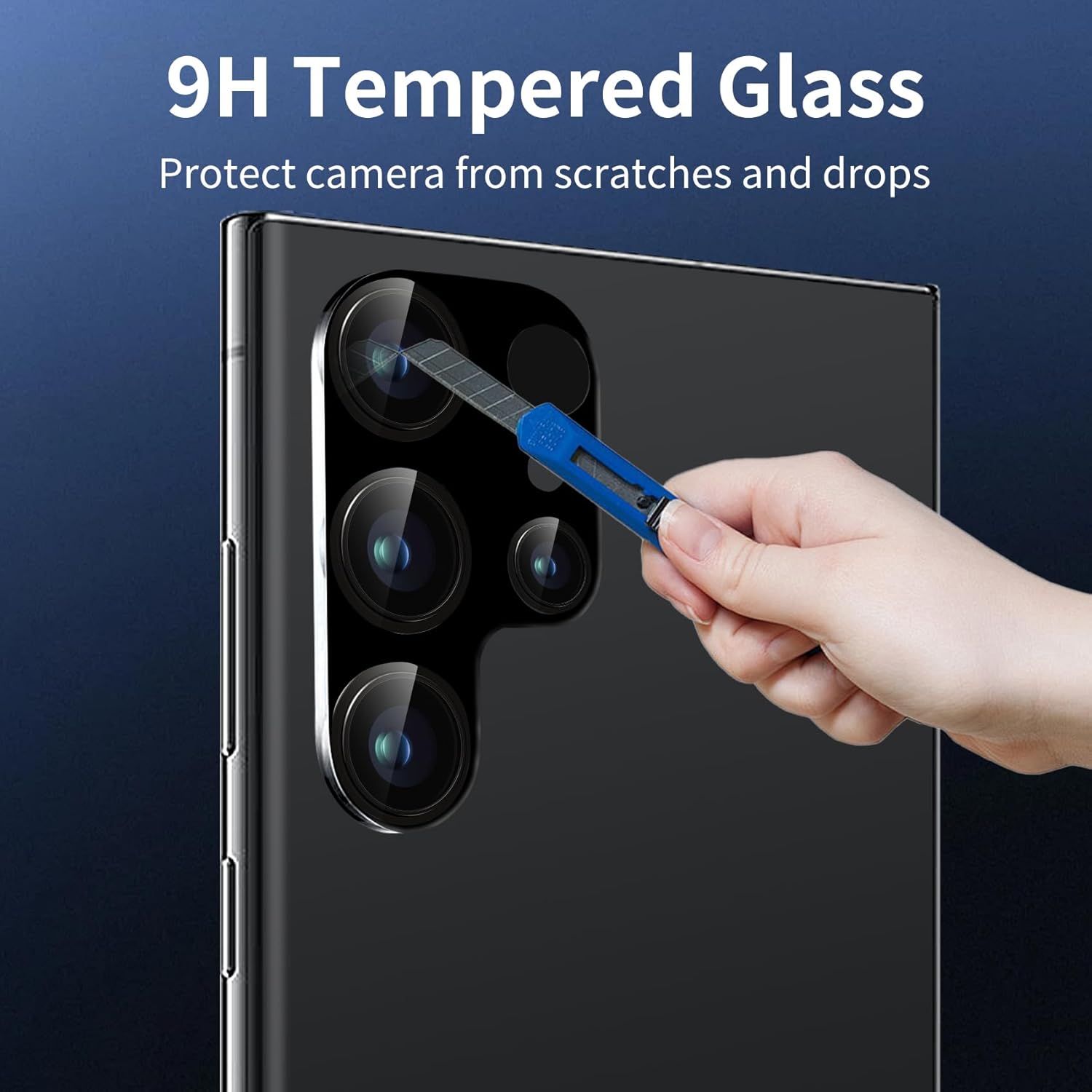 Folie protectie camera din sticla securizata, MDUG, compatibila cu Samsung Galaxy S24 Ultra, 9H, Negru