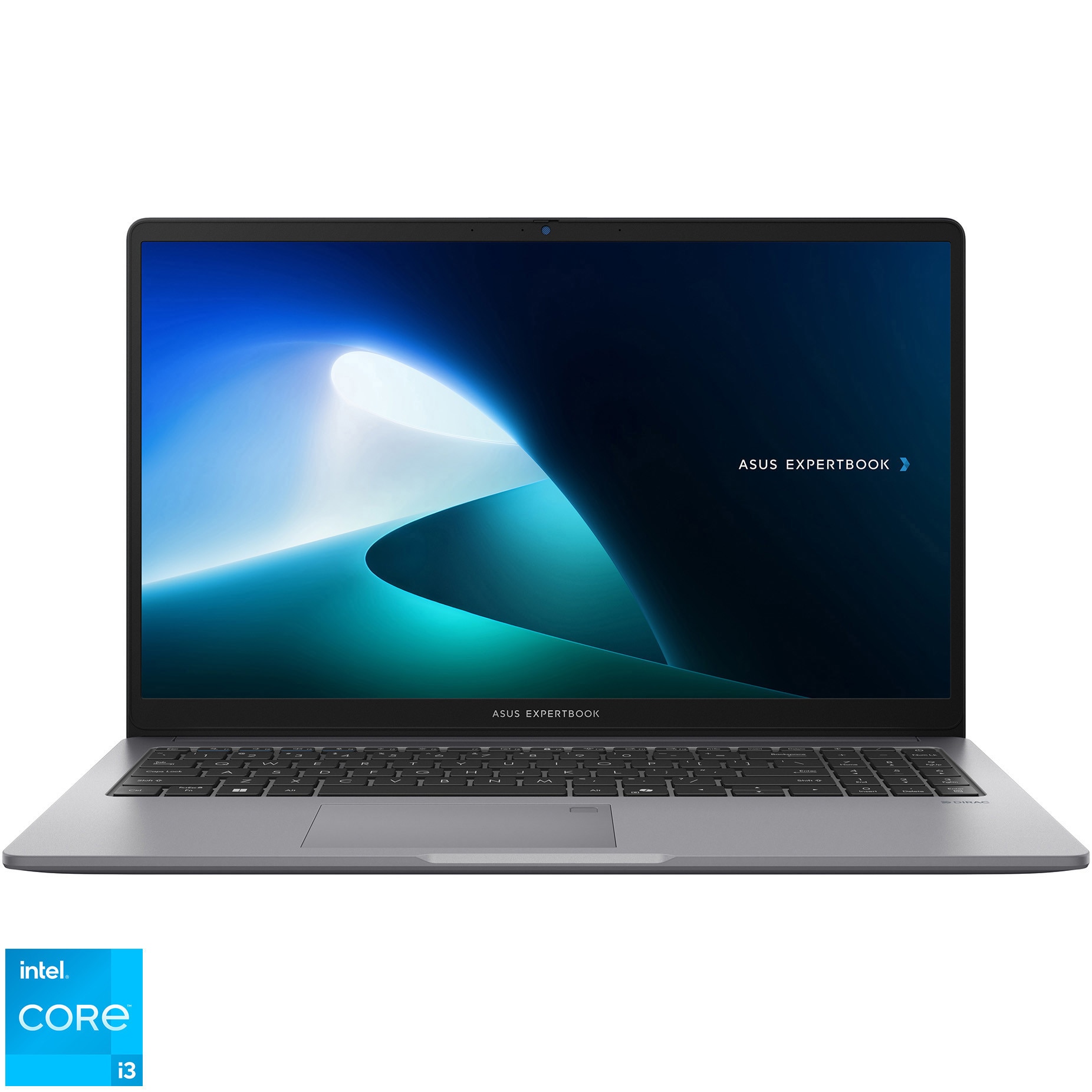 Laptop ASUS ExpertBook P1 P1503CVA cu procesor Intel® Core™ i3-1315U pana la 4.5GHz, 15.6'', Full HD, 8GB DDR5 RAM, 256GB SSD, Intel® UHD Graphics, No OS, Misty Grey